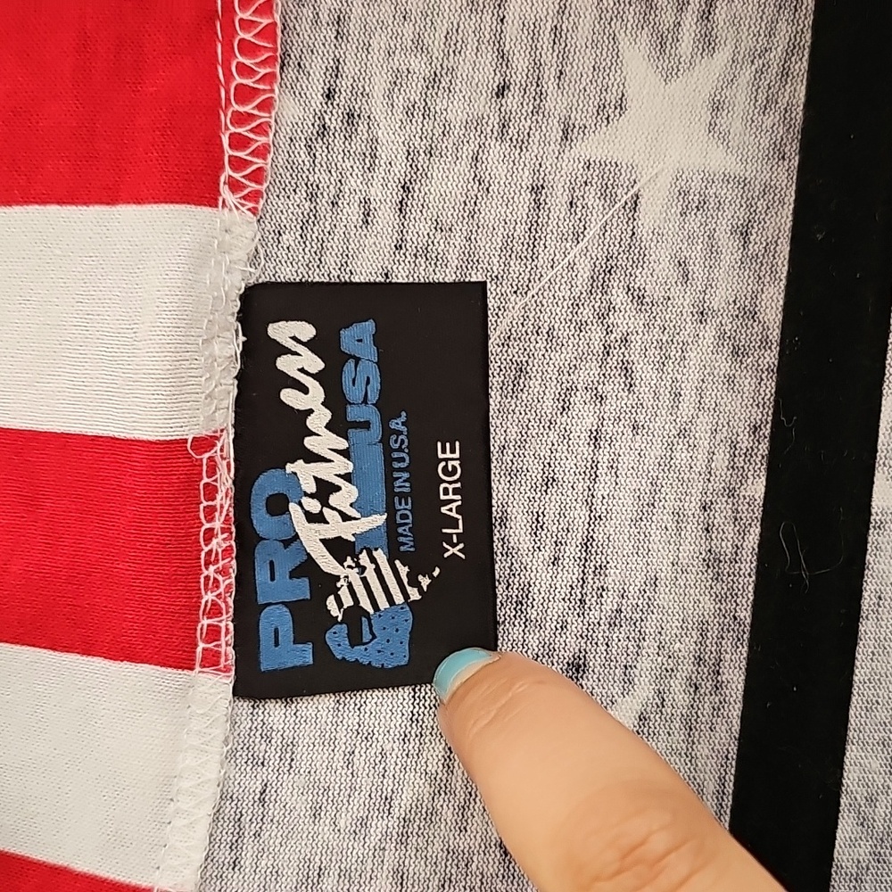 Vintage Pro Fitness USA Flag Zip-Up Pullover Patriotic Stars & Stripes Jacket XL - Picture 11 of 12